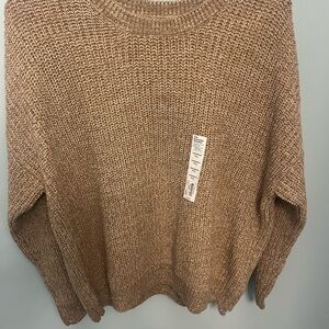 Sonoma Cozy Tan Knit Crew Neck Sweater Petite XL NWT